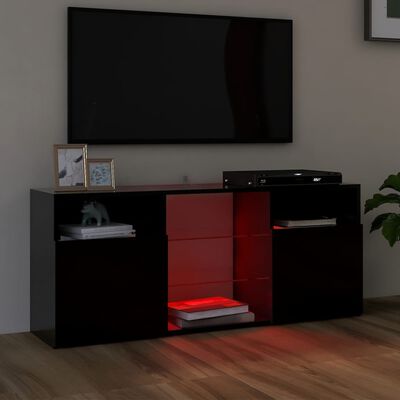 vidaXL TV omarica z LED lučkami črna 120x30x50 cm