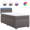 vidaXL Box spring postelja z vzmetnico siva 100x200 cm umetno usnje