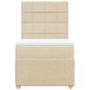 vidaXL Box spring postelja z vzmetnico krem 90x190 cm blago