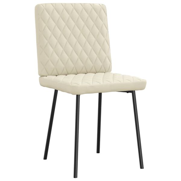 vidaXL Jedilni stoli 2 kosa krem umetno usnje