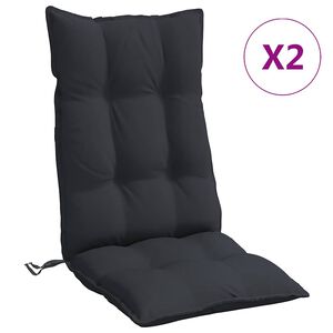 vidaXL Blazine za stole 2 kosa črna oxford tkanina