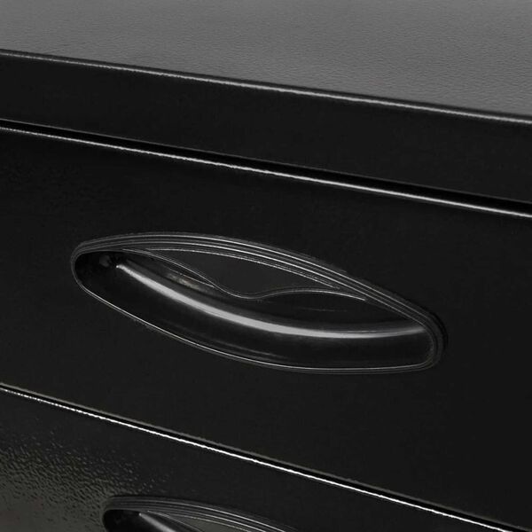 vidaXL Kovinska skrinja za orodje s 3 predali črna