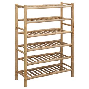 vidaXL Polica za čevlje 68 x 28 x 96 cm Bambus Naravna