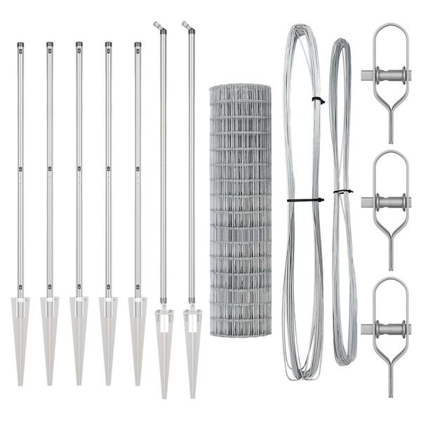 vidaXL Ograja s stebrom srebrna 1,4 x 10 m Jeklo