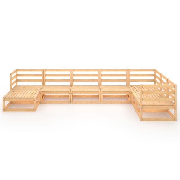 vidaXL Vrtna sedežna garnitura 8-delna trdna borovina