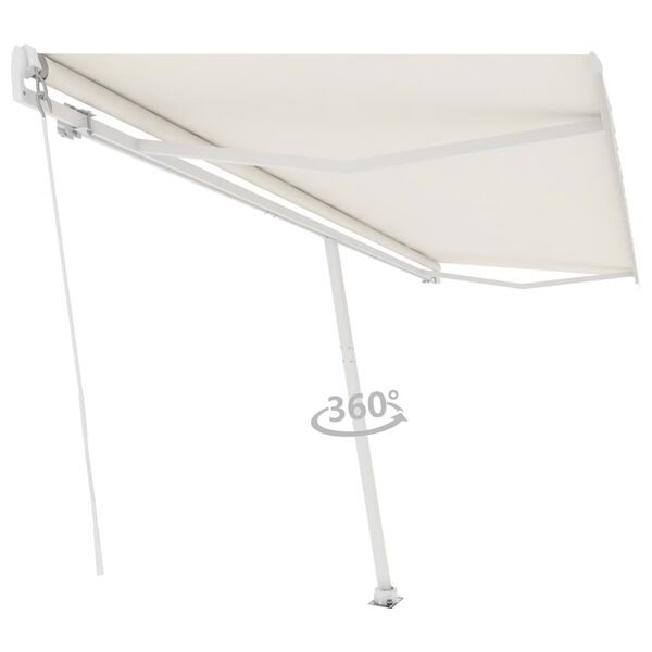 vidaXL Prostostoječa ročno zložljiva tenda 500x300 cm krem