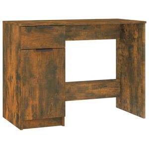 vidaXL Pisalna miza dimljeni hrast 100x50x75 cm konstruiran les