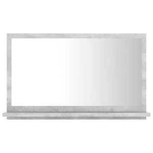 vidaXL Kopalni&scaron;ko ogledalo betonsko sivo 60x10,5x37 cm iverna plo&scaron;ča