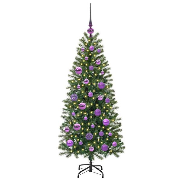 vidaXL Umestno božično drevo med 150 LED Zelena 120 cm PE in PVC