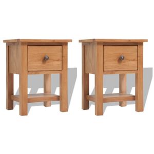 vidaXL Nočna omarica 2 kosa 36x30x47 cm trdna hrastovina