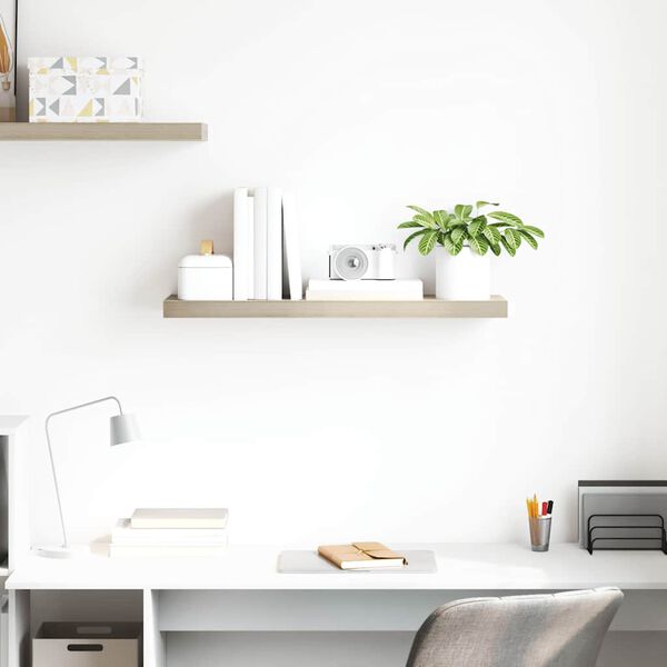 vidaXL Stenska polica barva hrasta 80x23,5x3,8 cm MDF