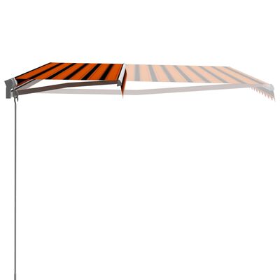 vidaXL Ročno zložljiva tenda 450x300 cm oranžna in rjava