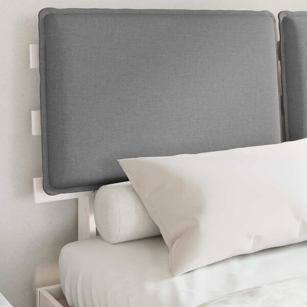vidaXL Posteljni okvir z oblazinjenim vzglavjem Svetlo siva
