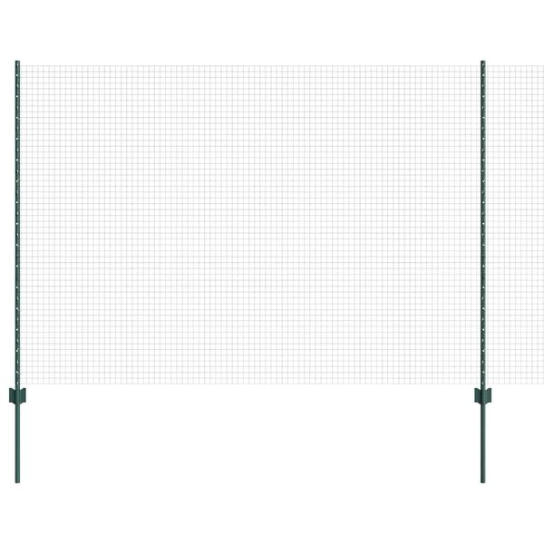 vidaXL Ograja s stebrom Zelena 1,6 x 25 m Jeklo in PVC
