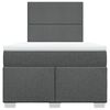 vidaXL Box spring postelja z vzmetnico temno siva 120x190 cm blago