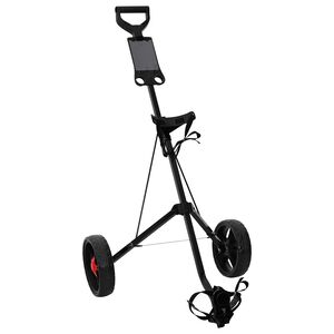 vidaXL Golf voziček Črna elezo Zložljivo