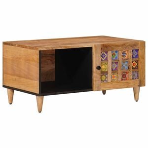 vidaXL Klubska miza Naravna 80 x 50 x 40 cm Masiven les manga