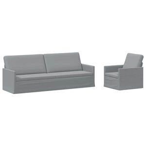 vidaXL Kavčna garnitura 2 pcs Svetlo siva Blago