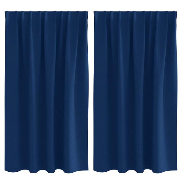 vidaXL Zavese za zatemnitev z obroči 2 pcs Temno modra 140 x 140 cm
