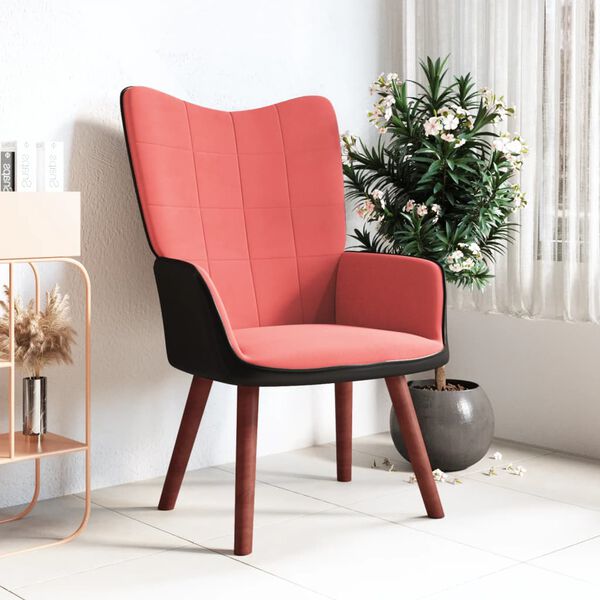 vidaXL Stol za spro&scaron;čanje roza žamet in PVC