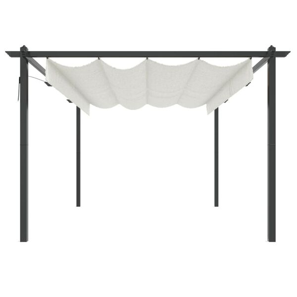 vidaXL Vrtni paviljon z zložljivo streho 4x3 m krem