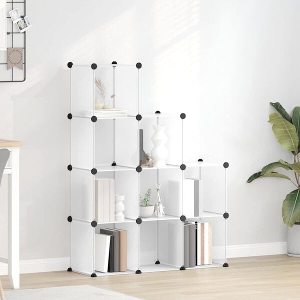 vidaXL Kockasta omarica za shranjevanje z 9 kockami prozoren PP