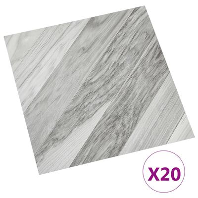 vidaXL Samolepilne talne plošče 20 kosov PVC 1,86 m² sive črtaste