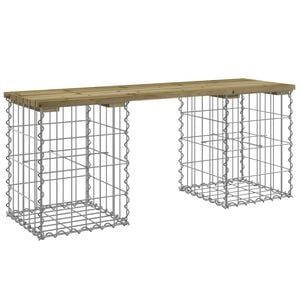 vidaXL Vrtna klop gabion 103x31x42 cm impregnirana borovina