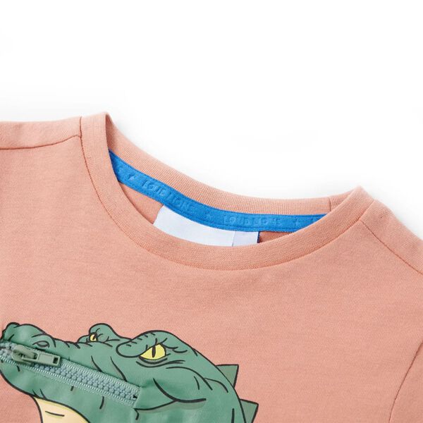 Otroška majica s kratkimi rokavi svetlo oranžna 128