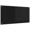 vidaXL Kuhinjski panel Črna 100 x 50 cm kaljeno steklo