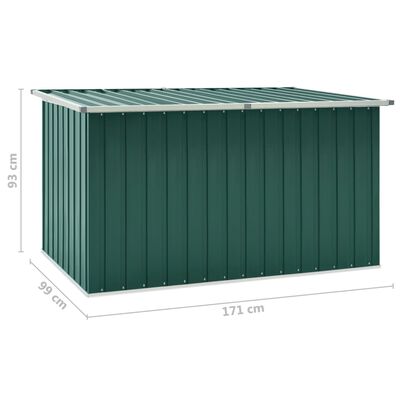 vidaXL Vrtna škatla za shranjevanje zelena 171x99x93 cm