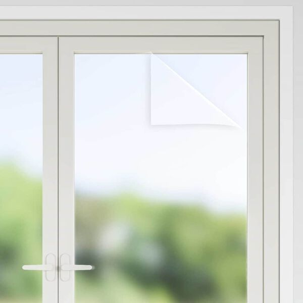 vidaXL Statična folija za okna Zamrznjena siva 90 x 2000 cm PVC