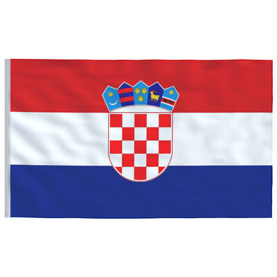 vidaXL Zastava Hrvaške in drog 6,23 m aluminij