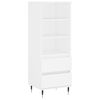vidaXL Visoka omara Bela 40x36x110 cm inženirski les
