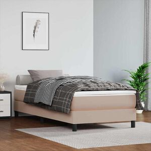 vidaXL Vzmetnica z žepkasto vzmetjo srednje trdote kapučino 90x200x20 cm umetno usnje