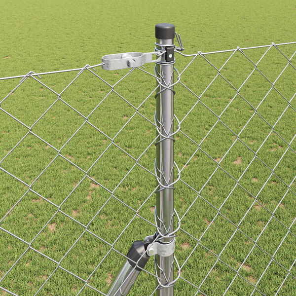 vidaXL Steber ograje. srebrna 10 x 1,6 m (60 x 60 mm mreža) Jeklo