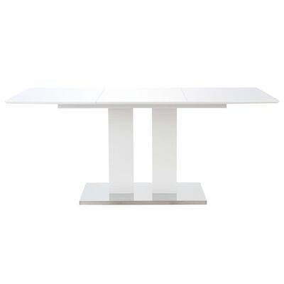 vidaXL Jedilna miza visok sijaj bela 180x90x76 cm MDF