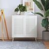 vidaXL Vrata za omarico z letvicami 2 kosa bela 69x39,4 cm borovina
