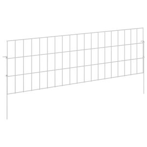 vidaXL Ograja za vrt z žeblji 12 kos 95 x 30 cm Pocinkano jeklo