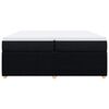 vidaXL Box spring postelja z vzmetnico črn 200x200 cm blago