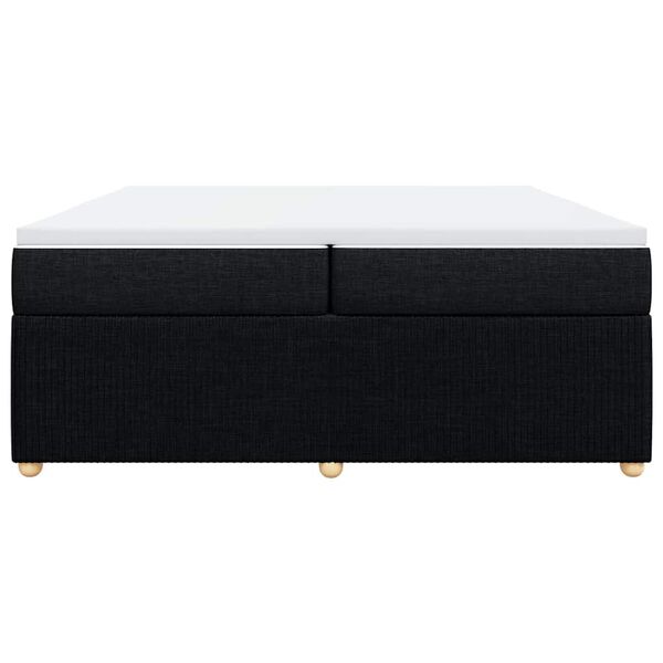 vidaXL Box spring postelja z vzmetnico črn 200x200 cm blago