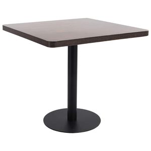 vidaXL Bistro miza temno rjava 80x80 cm mediapan