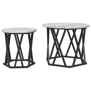 vidaXL Stranska miza 2 kos Siva Sonoma 50 x 50 x 40 cm