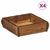 vidaXL Pladenj 4 kos Rjava 29 x 31 x 10 cm Trdna obnovljena les