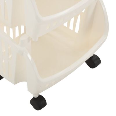 vidaXL Kuhinjski voziček bel in taupe