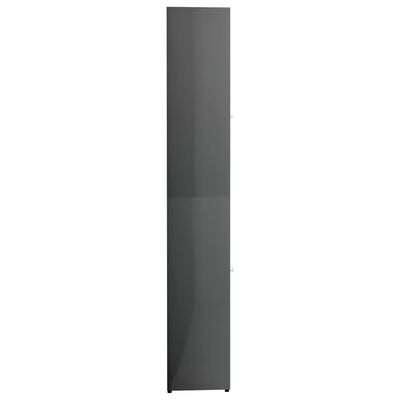 vidaXL Kopalniška omarica visok sijaj siva 30x30x183,5 cm iverna pl.