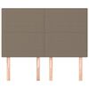 vidaXL Vzglavje postelje sivo-rjavo 144x5x118/128 cm blago