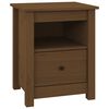 vidaXL Nočna omarica medeno rjava 40x35x49 cm trdna borovina