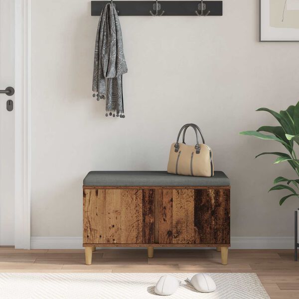 vidaXL Haldna klop z blazino s shranjevanjem Star les 60 x 38 x 46 cm