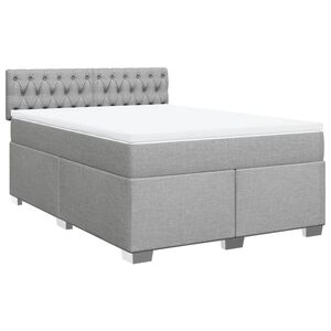 vidaXL Box spring posteljni z vzmetnico svetlo siv 140x190 cm blago